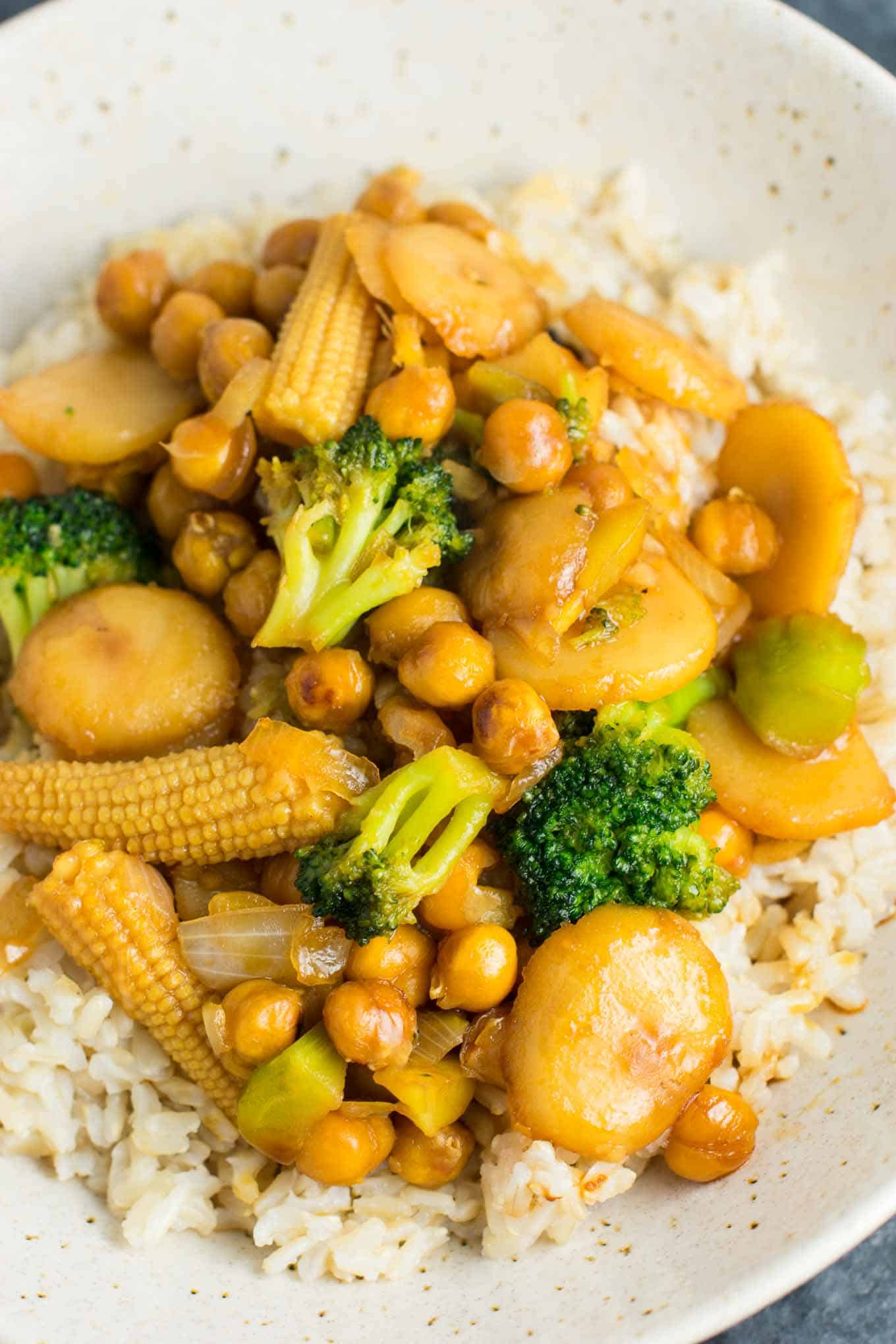 Vegan Chickpea Stir fry Bowl