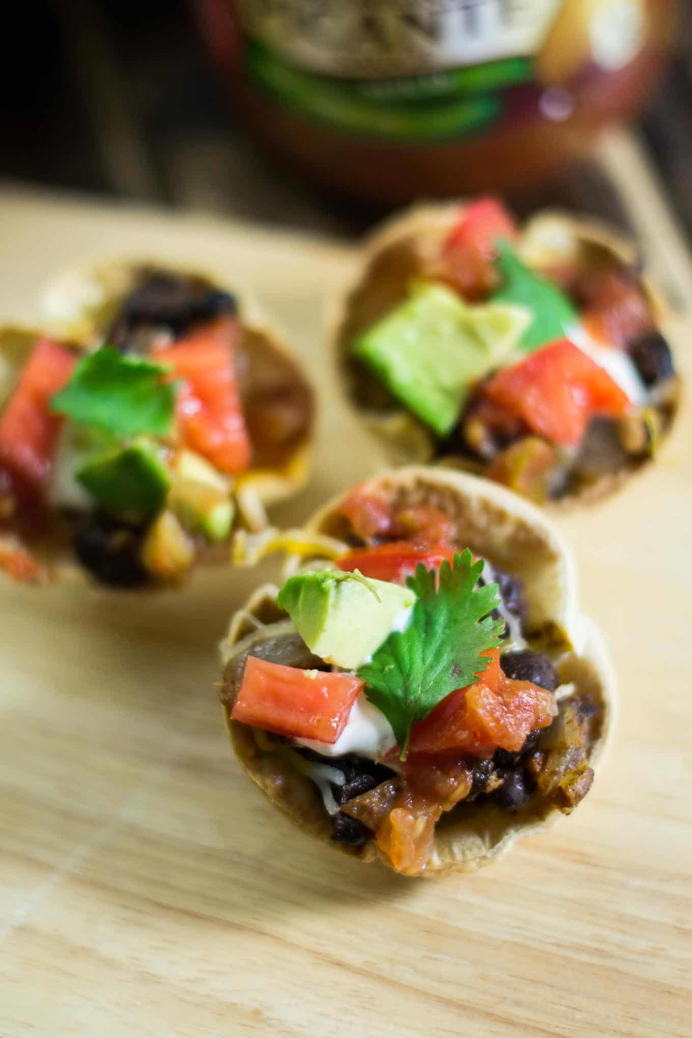 easy vegetarian taco cups