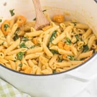sweet potato pasta in a dutch oven