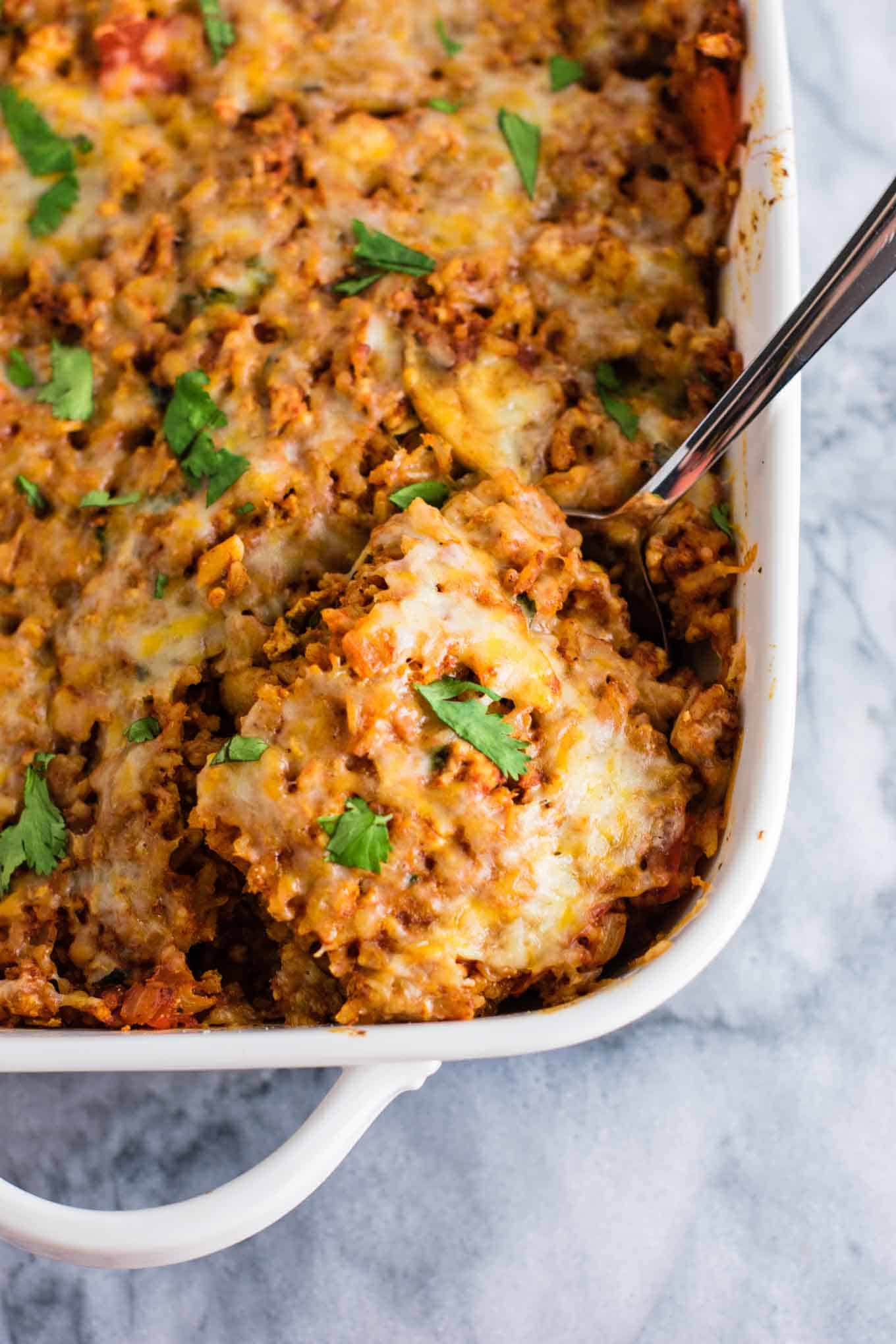 Tofu Mexican Rice Casserole
