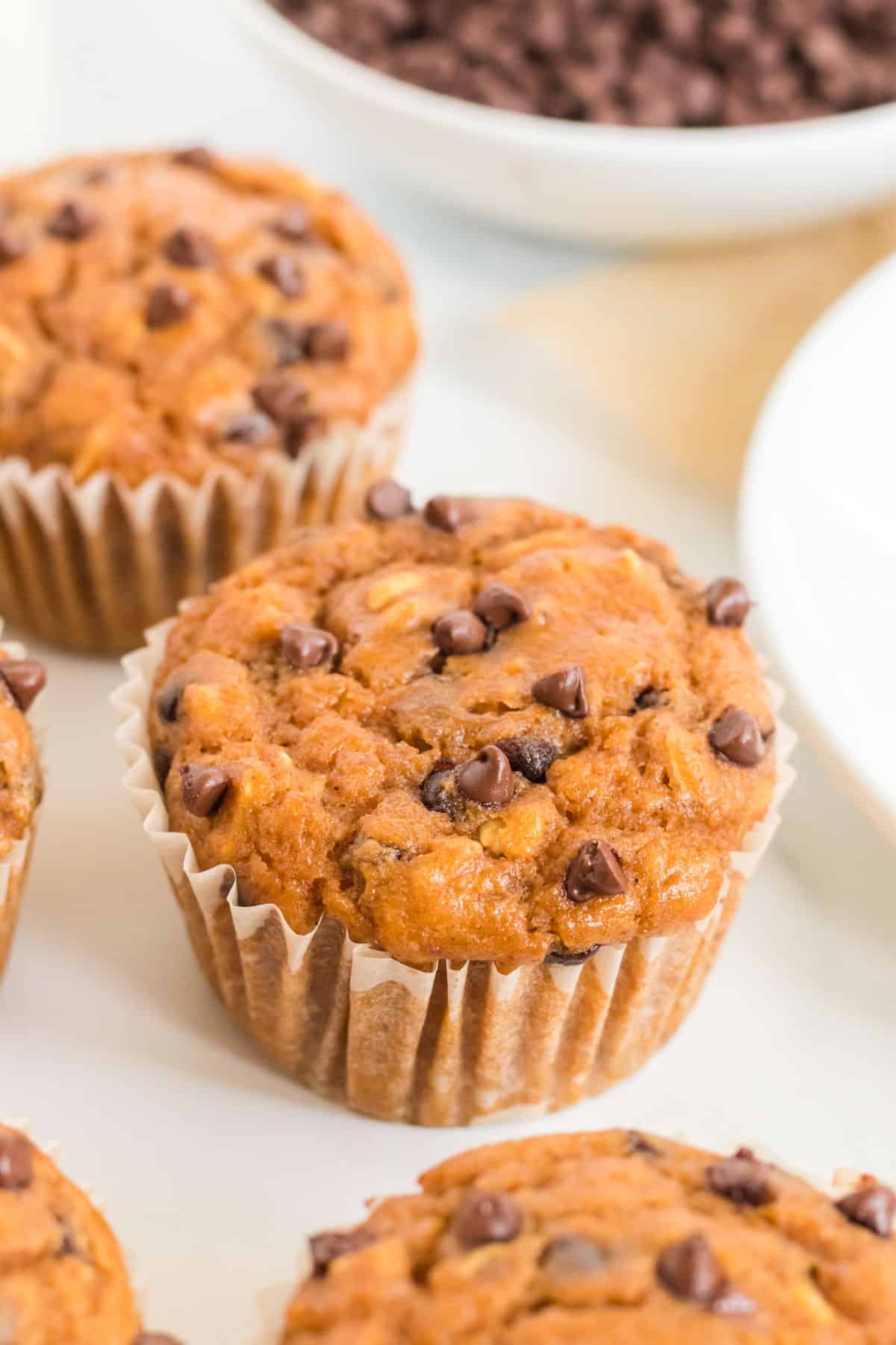 Healthy Pumpkin Chocolate Chip Muffins