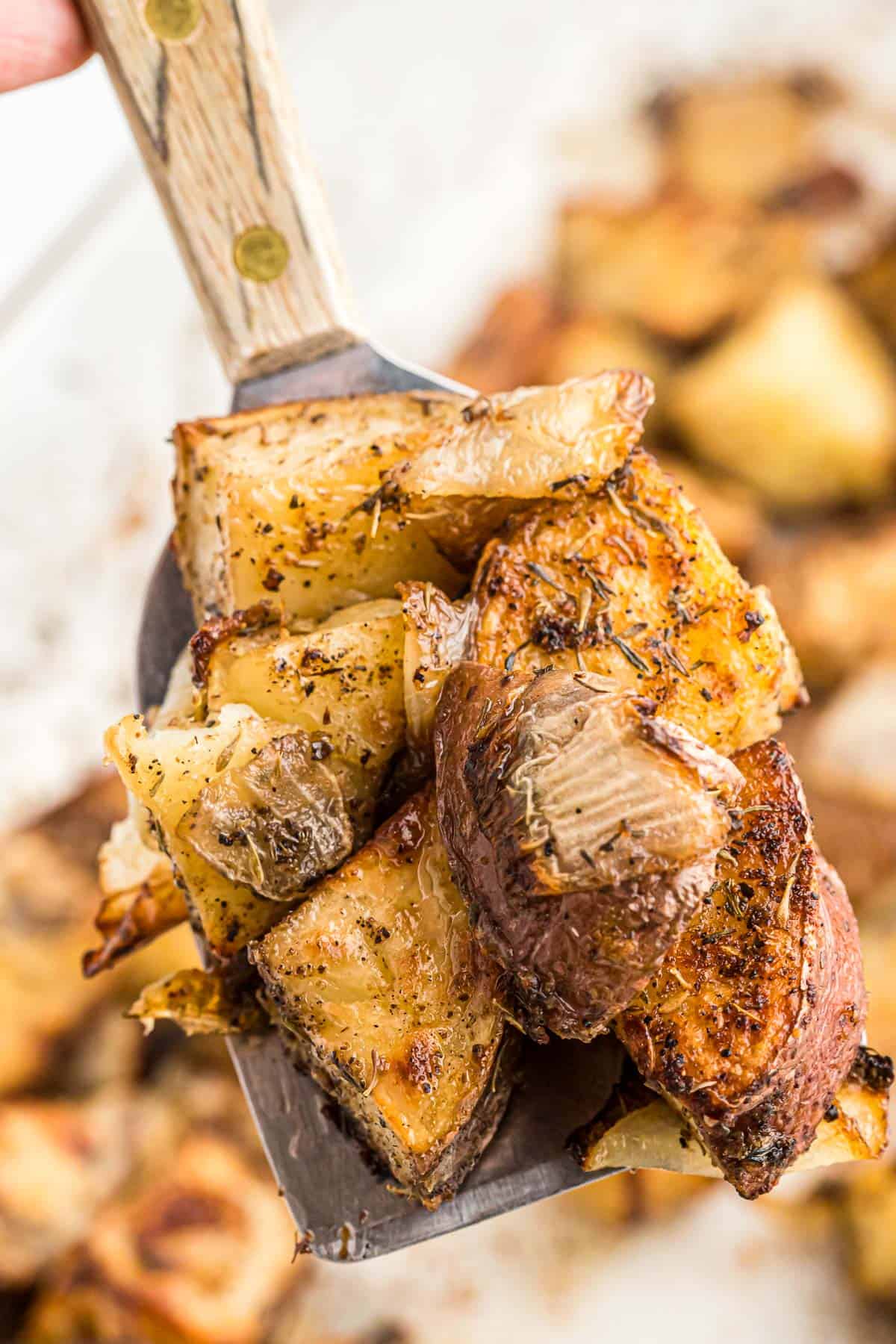 easy roasted potatoes with onions