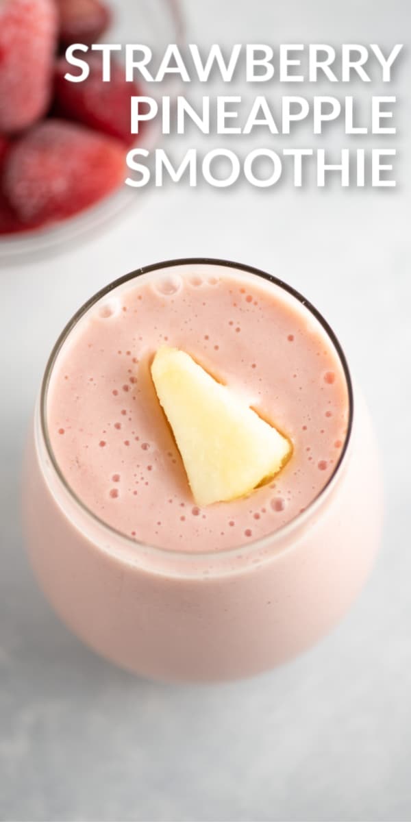image with text "strawberry pineapple smoothie"