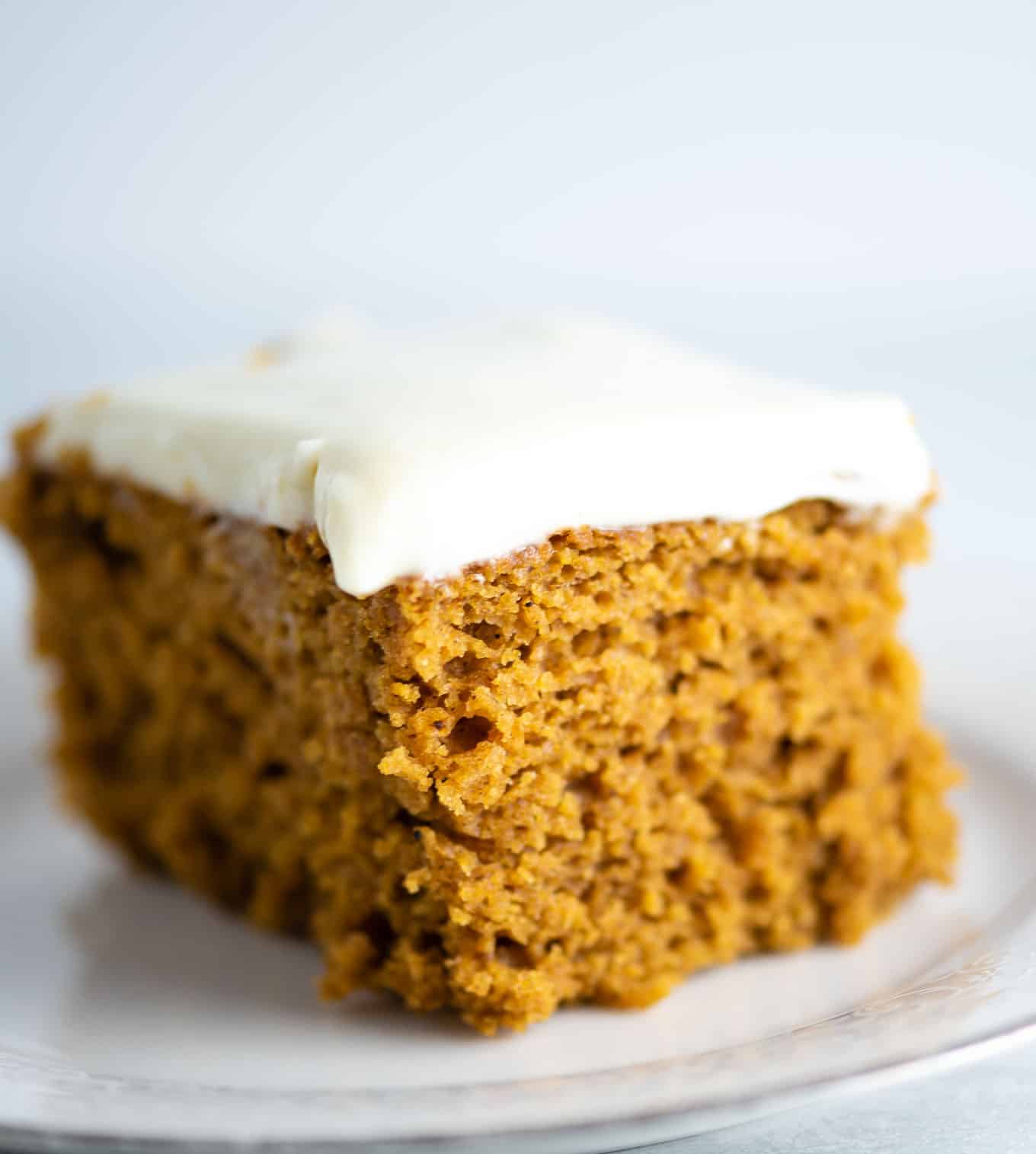 pumpkin cake from a side view