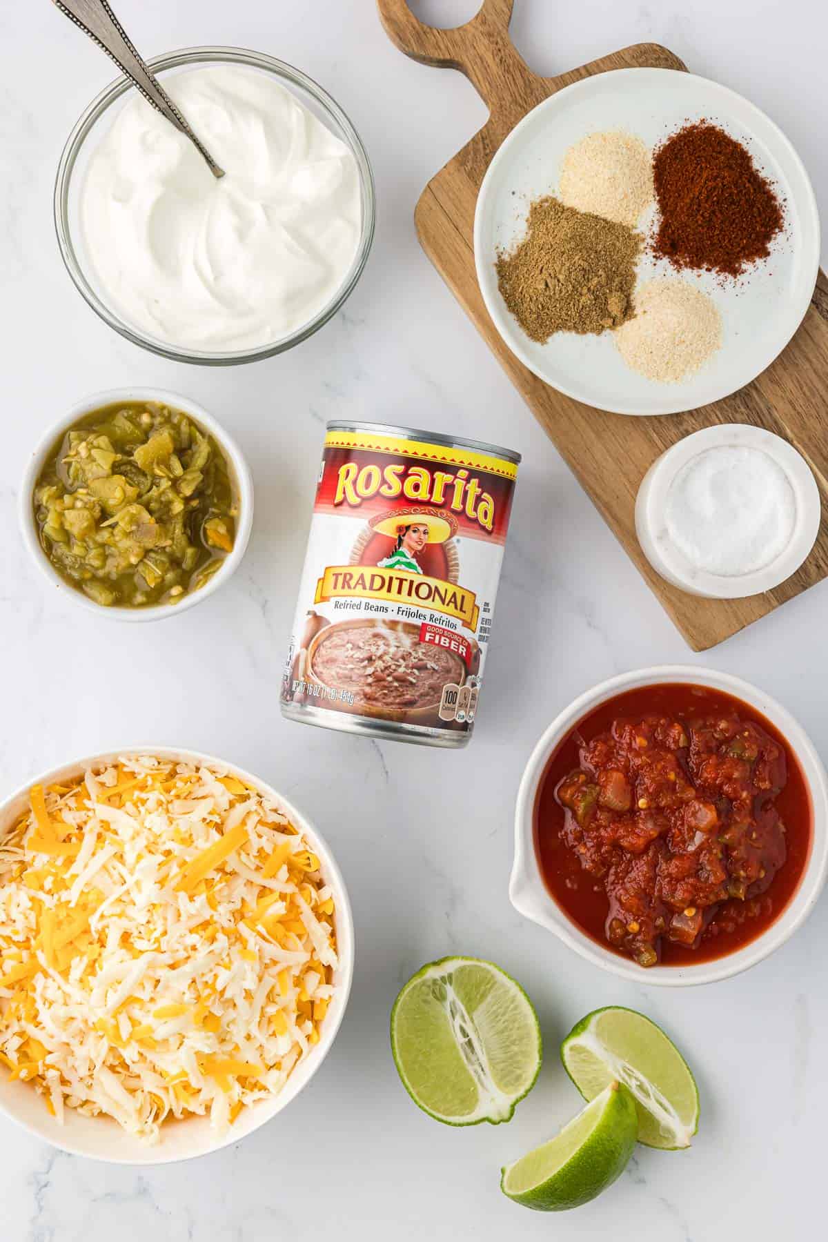 ingredients to make bean dip