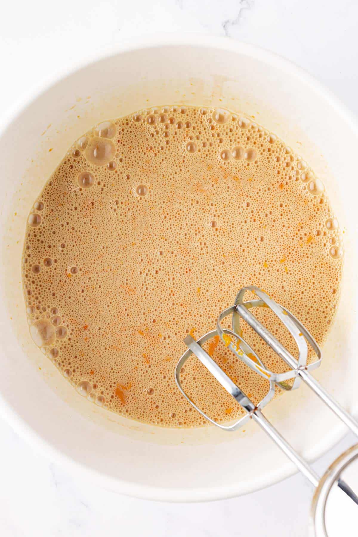 wet ingredients mixed together
