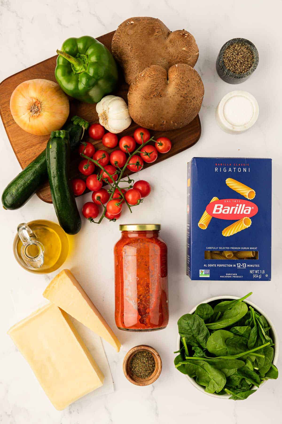 ingredients needed to make veggie lover's rigatoni