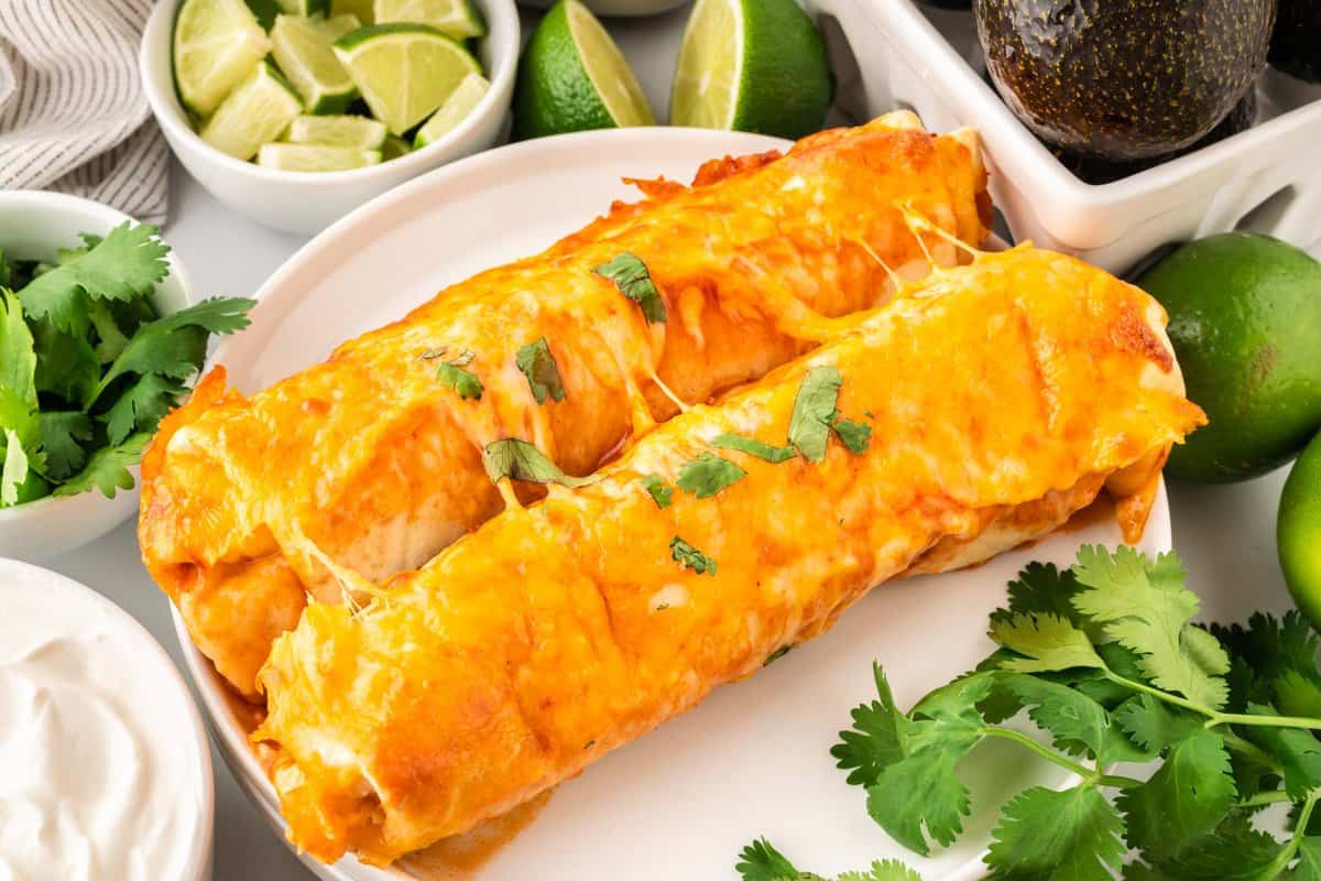 two enchiladas on a plate