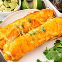 two enchiladas on a plate