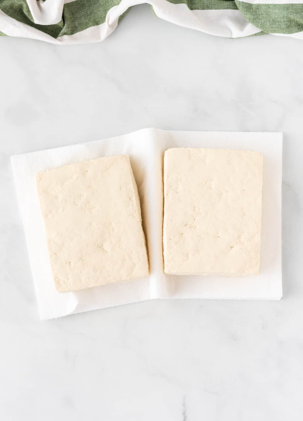 tofu on a towel