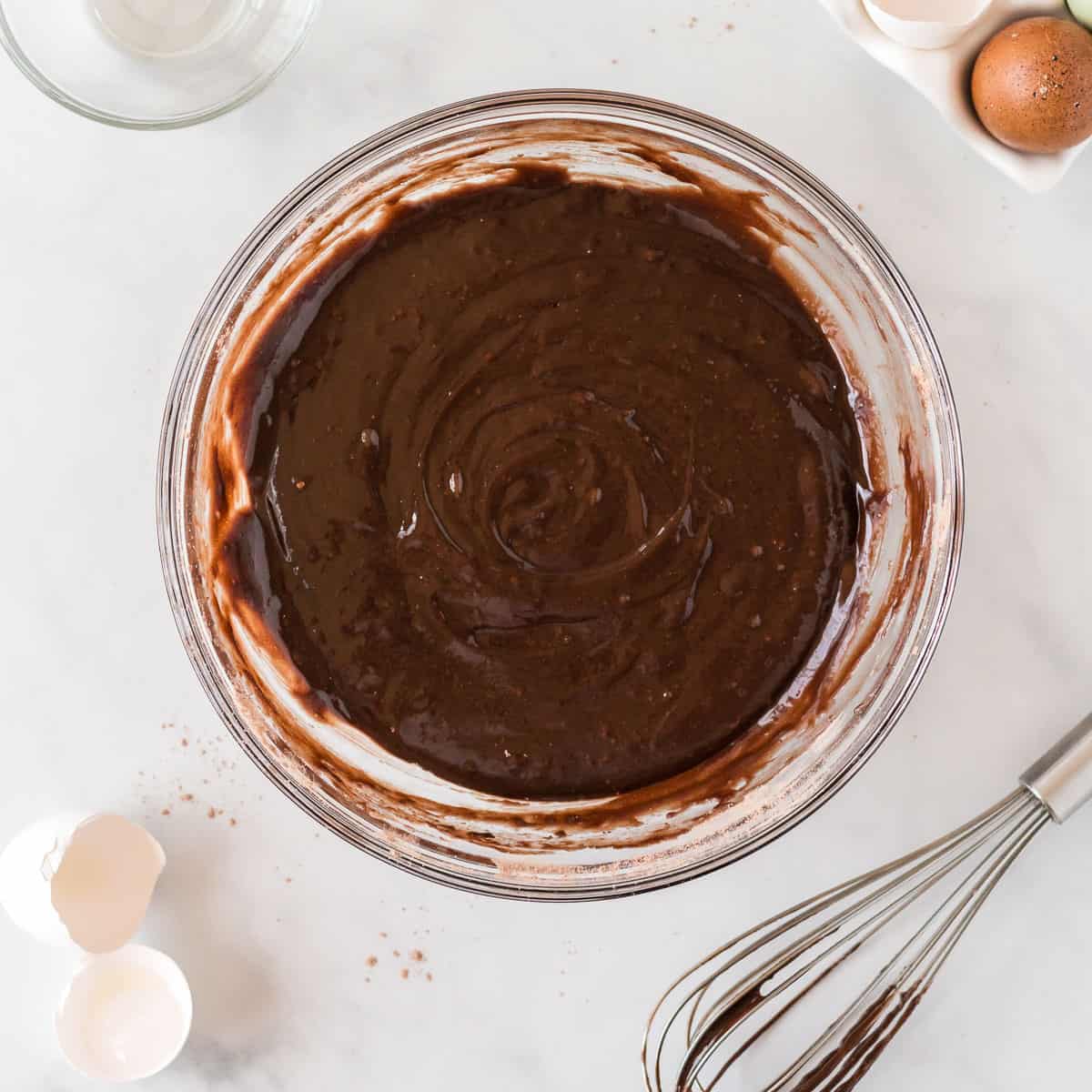 brownie batter mixed together