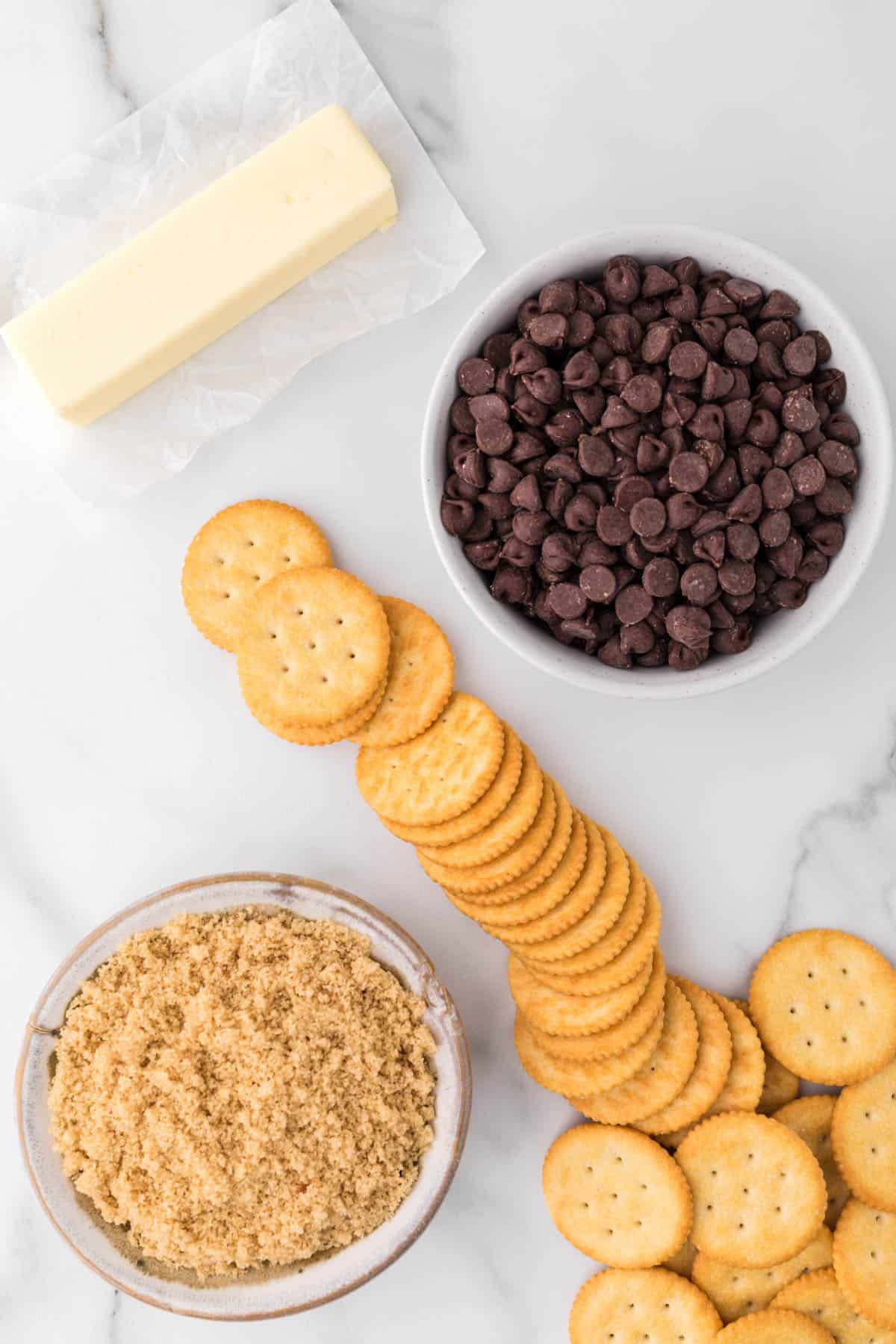 ingredients needed to make ritz cracker toffee