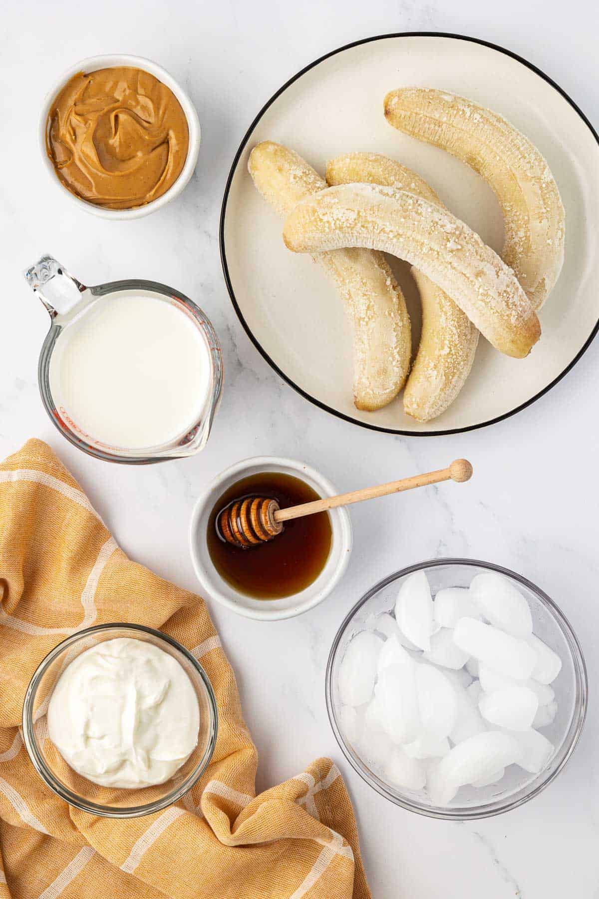 ingredients needed to make a peanut butter banana smoothie