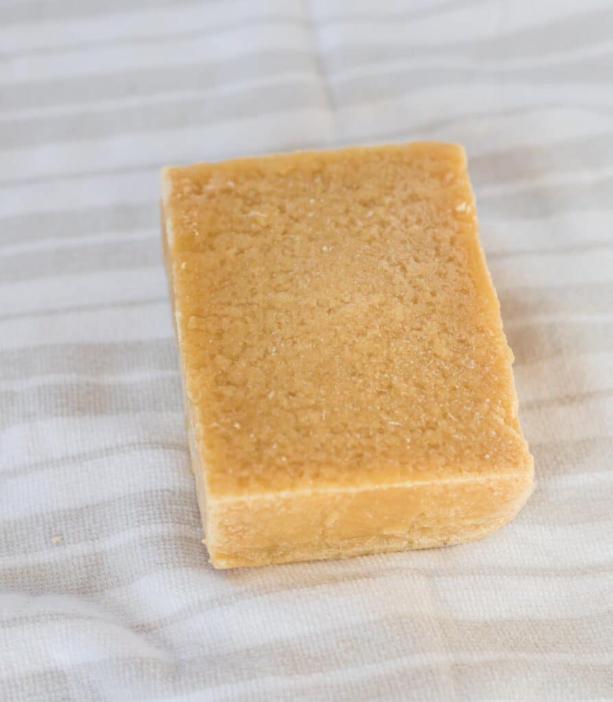 a block of frozen tofu
