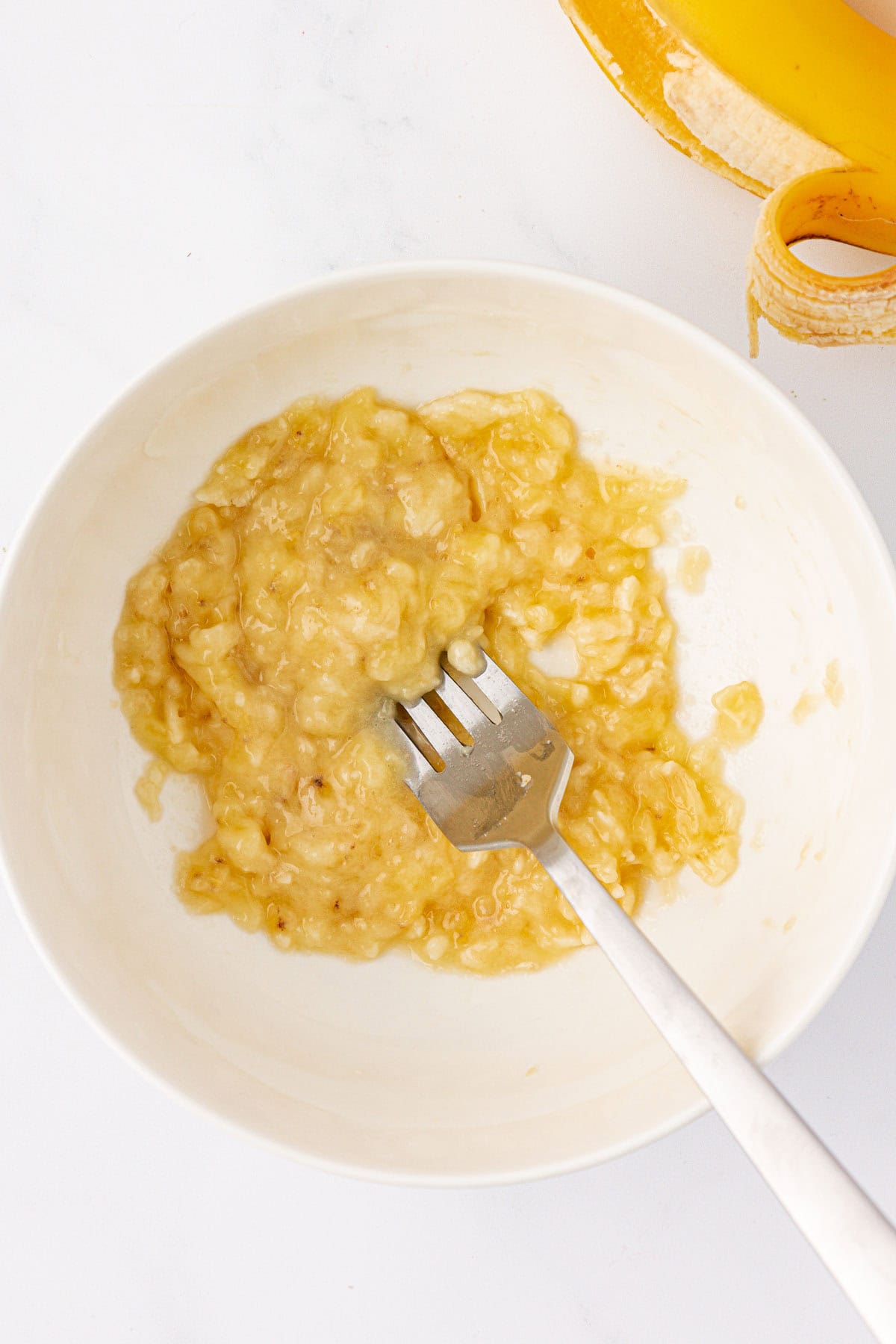 mashed banana in a bowl