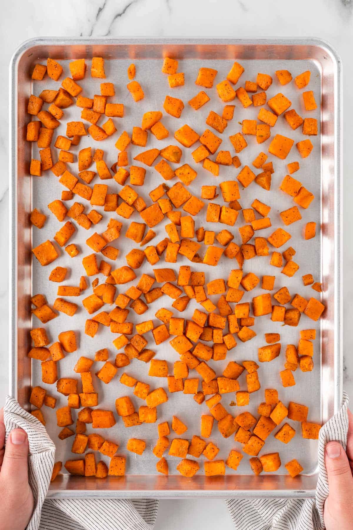Roasted Sweet Potato Cubes