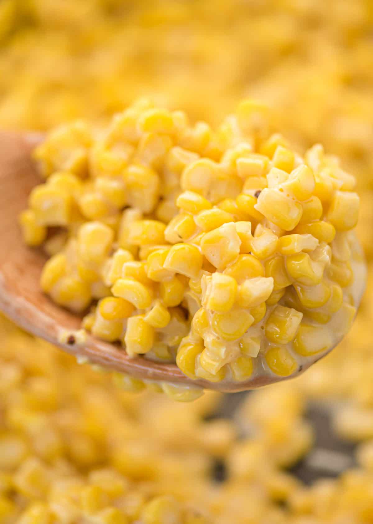 honey butter corn on a spoon