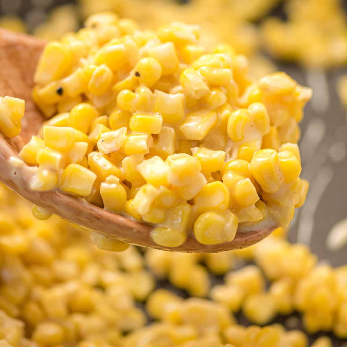 honey butter corn on a spoon
