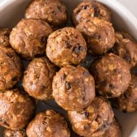 pumpkin protein balls in a bowl