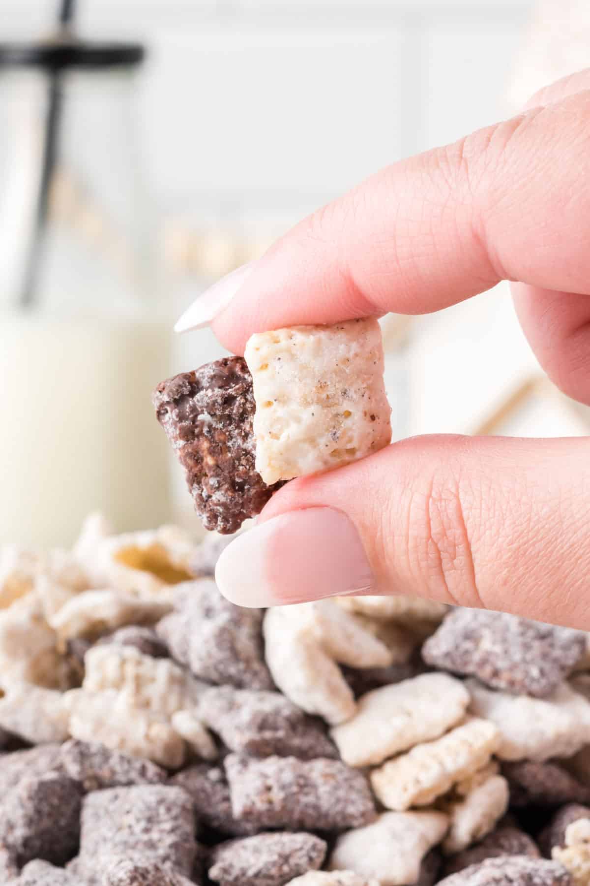 hand holding muddy buddies