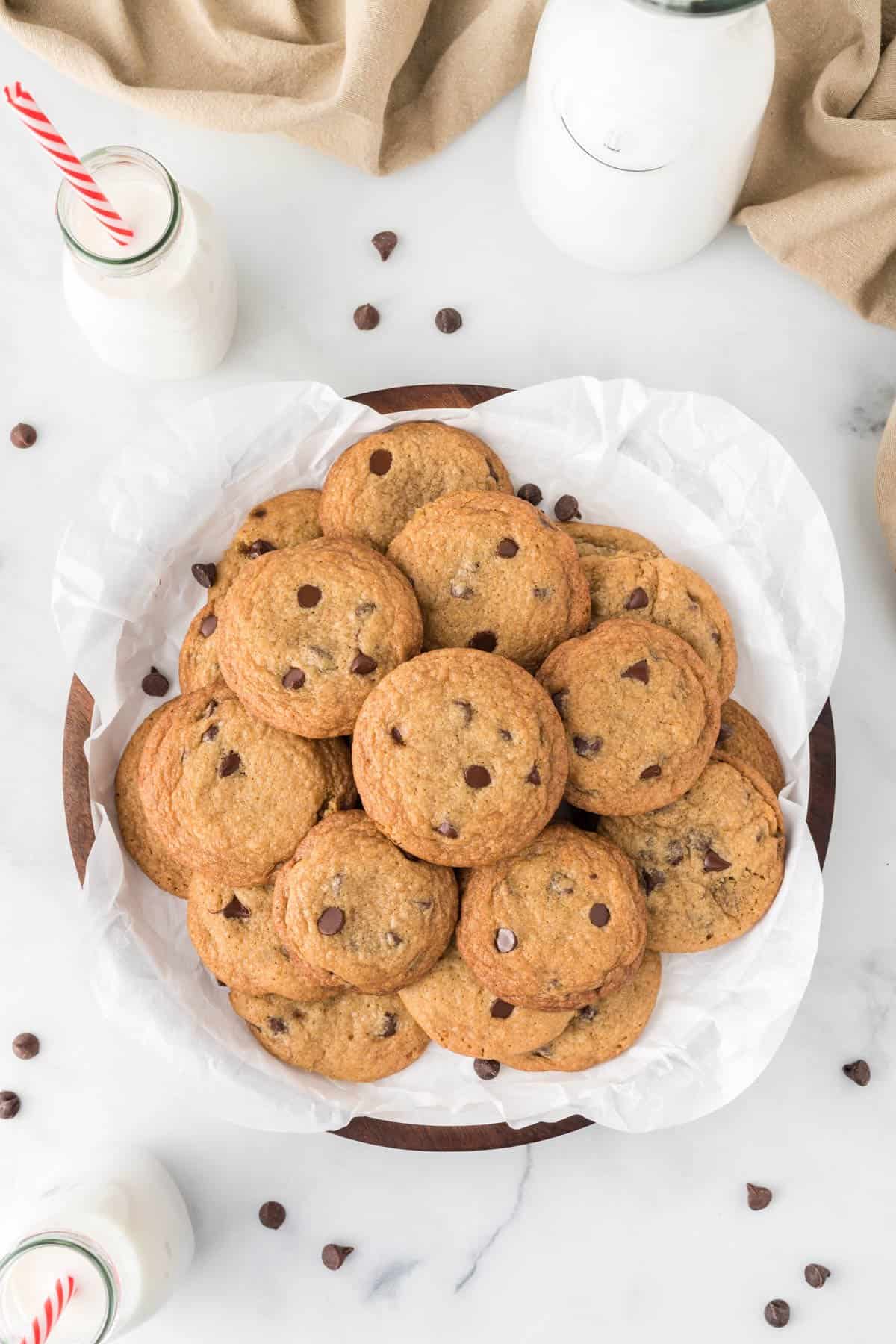 dairy free chocolate chip cookies on a platter