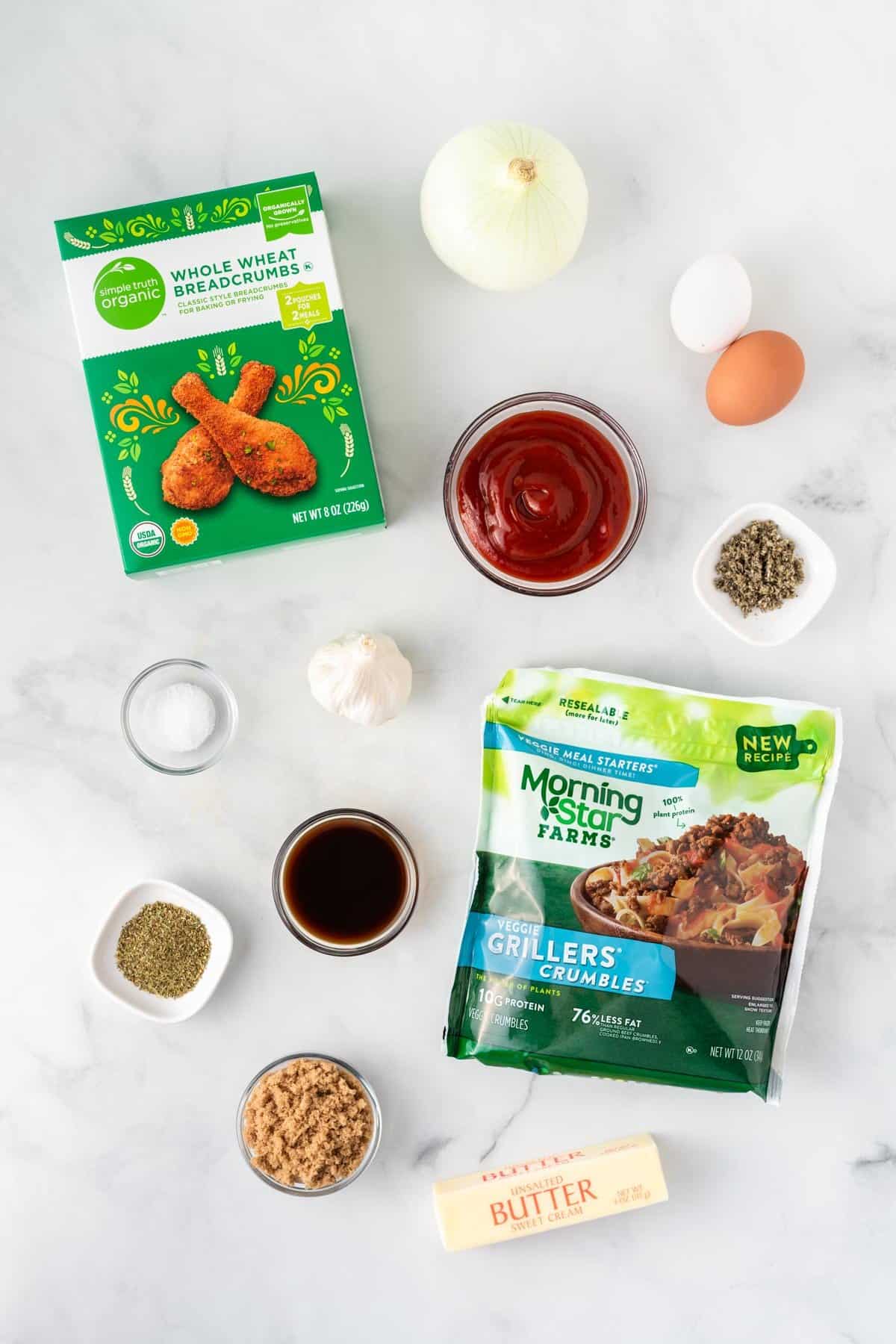 ingredients to make vegetarian meatloaf