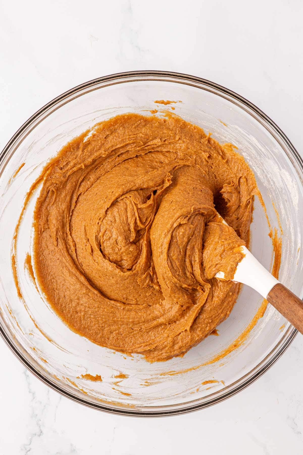 cake mix pumpkin cookie batter mixed together