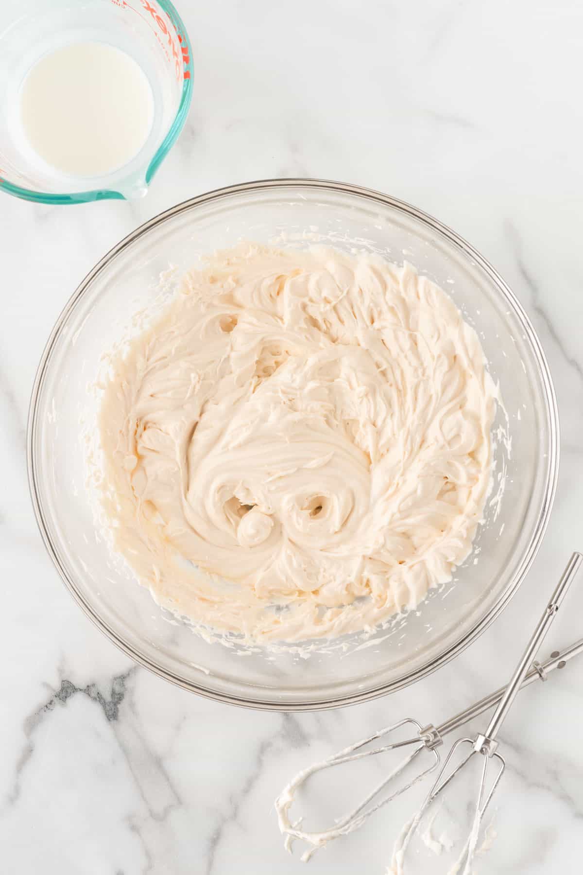 homemade whipped cream in a bowl