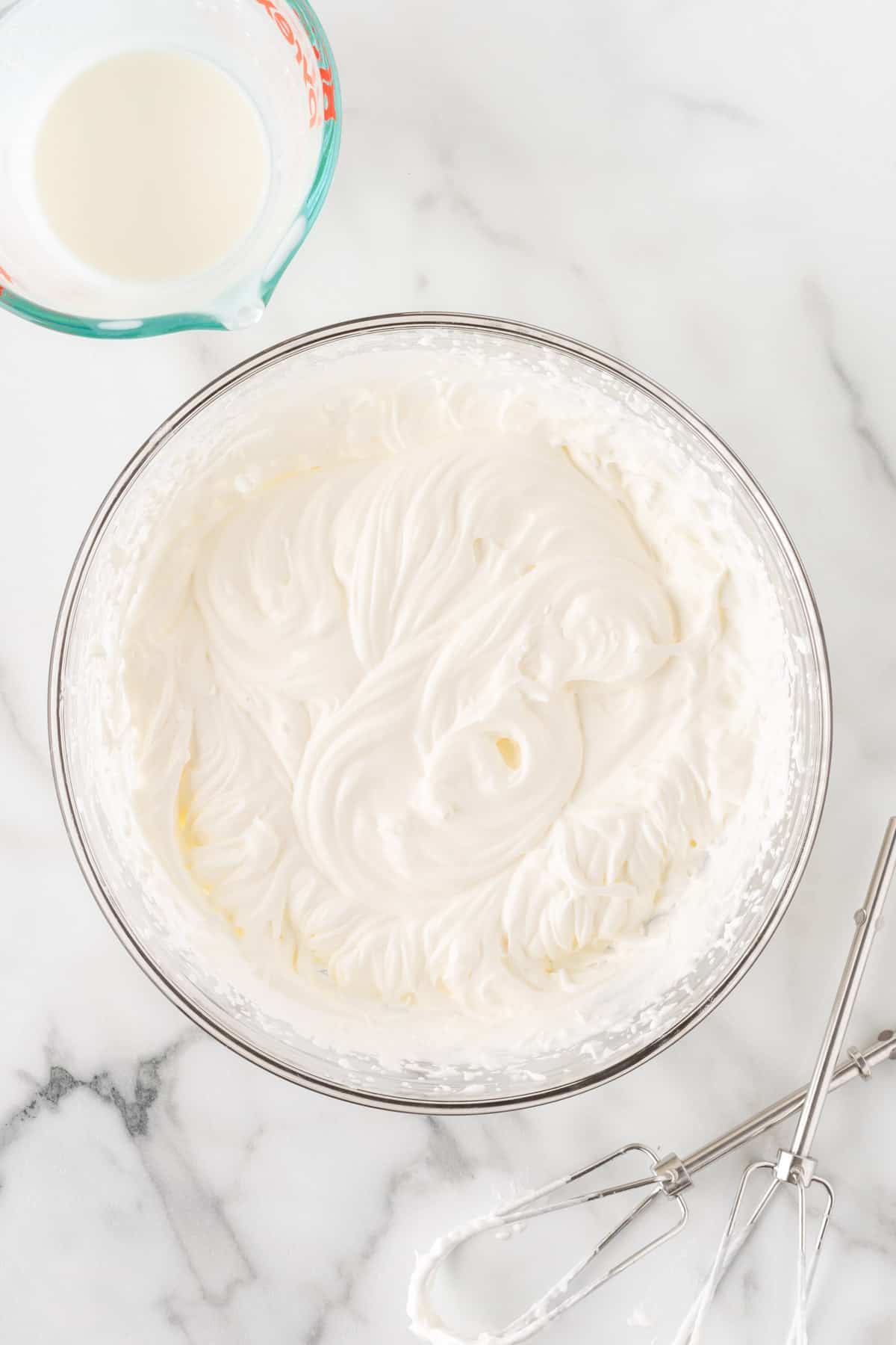 homemade whipped cream in a bowl