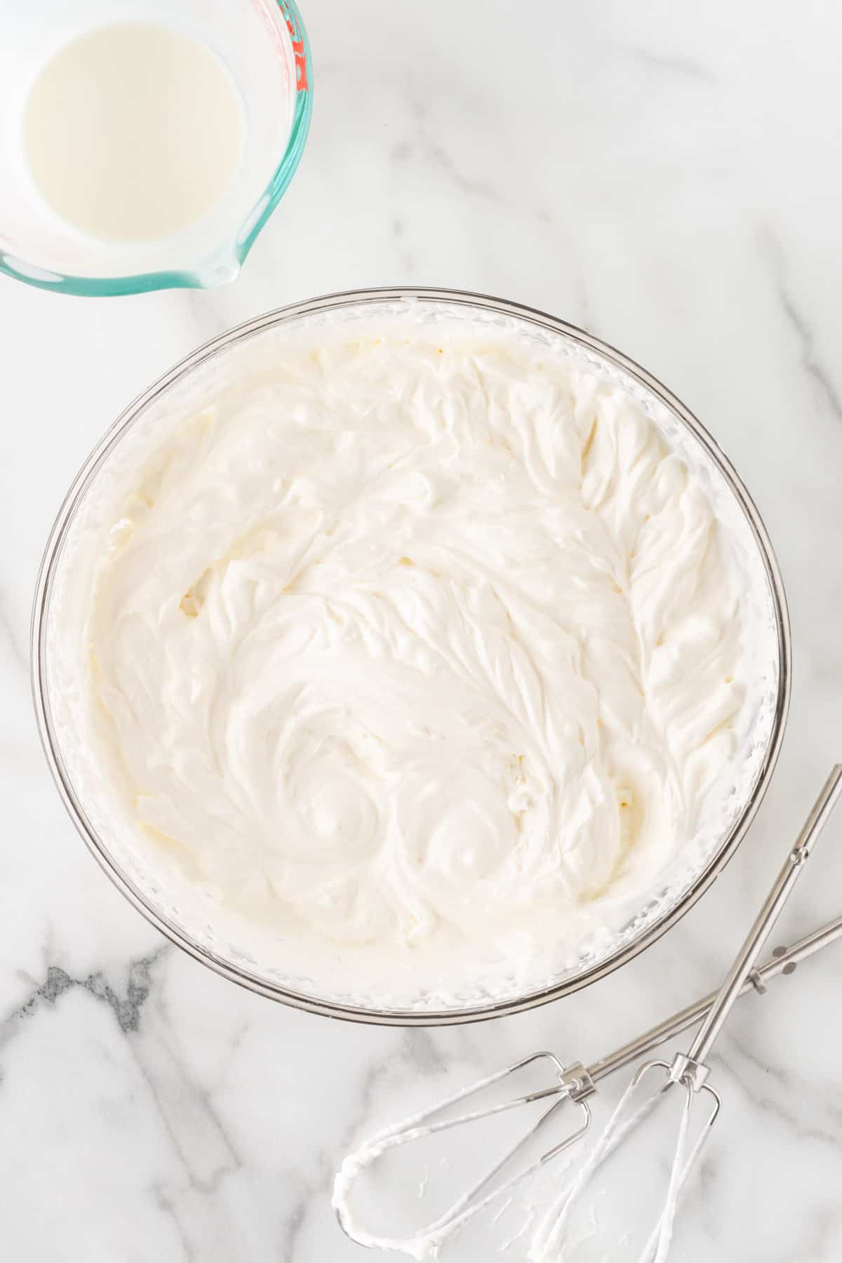 whipped cream in a bowl