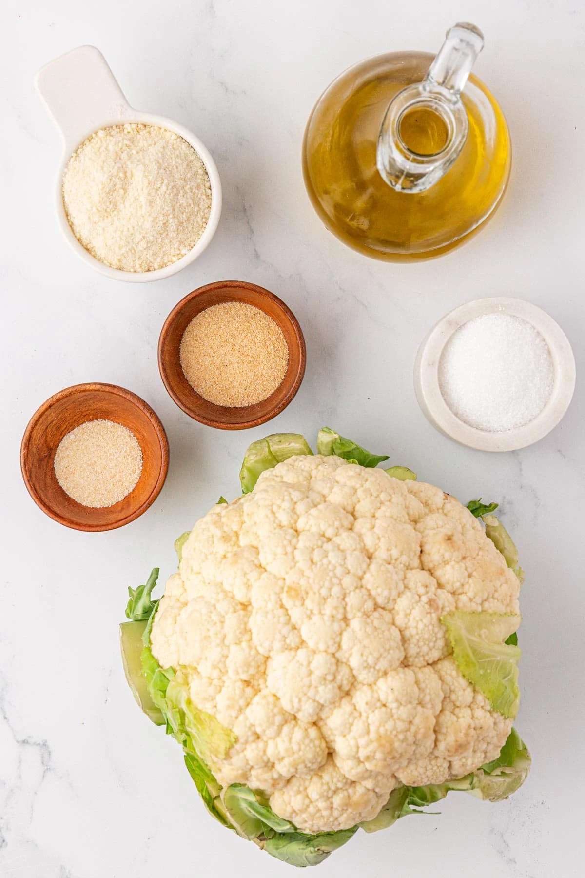 ingredients needed to make parmesan roasted cauliflower