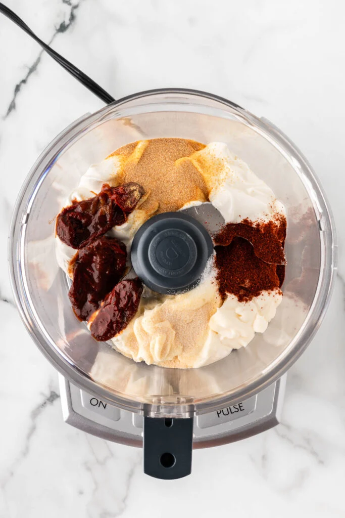 chipotle dressing ingredients in a food processor