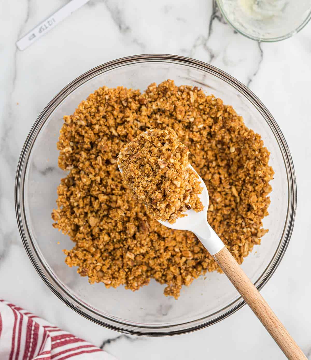 pecan pie ball filling mixed together