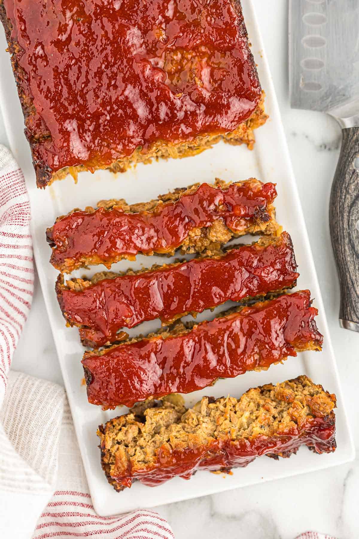 vegetarian meatloaf cut into slices