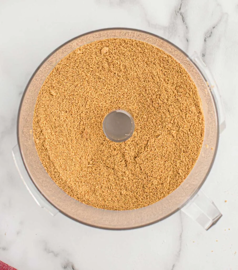 graham cracker crumbs in a food processor