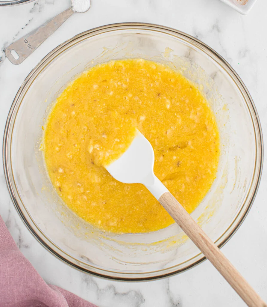 wet ingredients mixed together