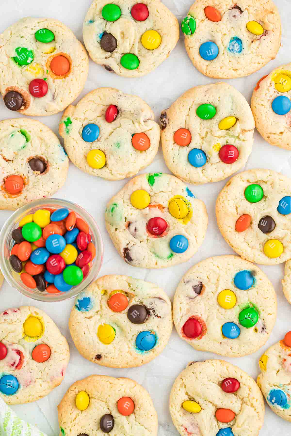 cake mix cookies with m&ms