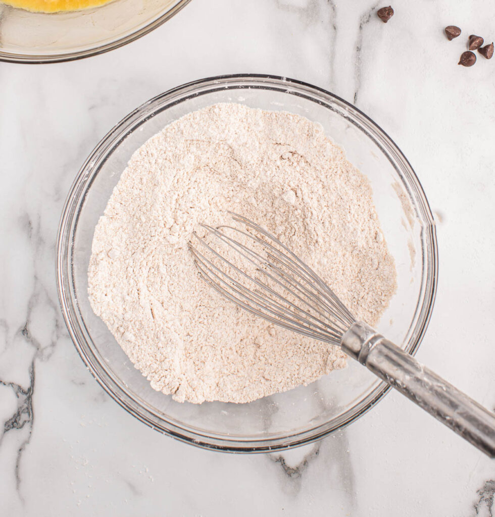 mixing together the dry ingredients