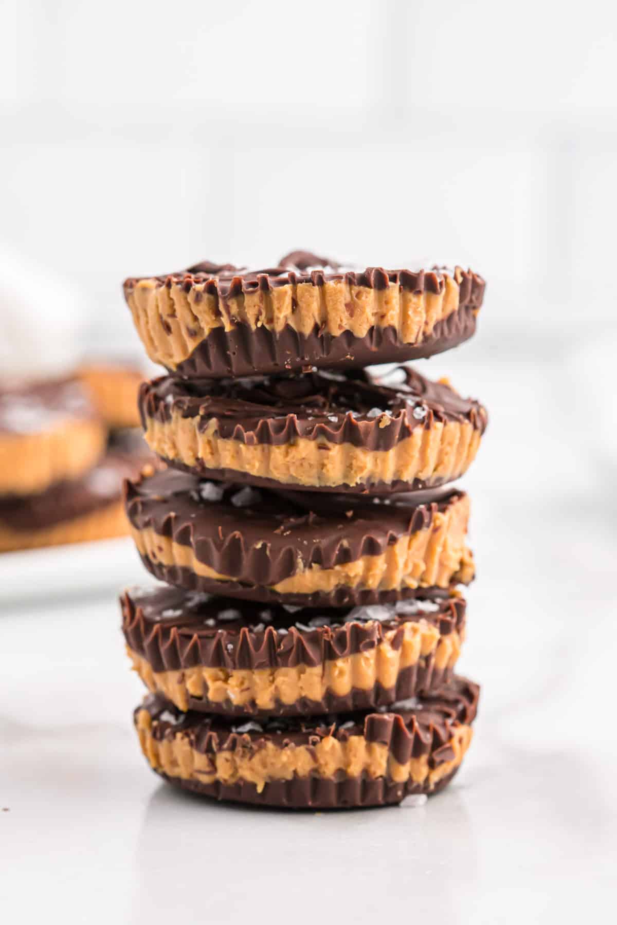 peanut butter cups stacked