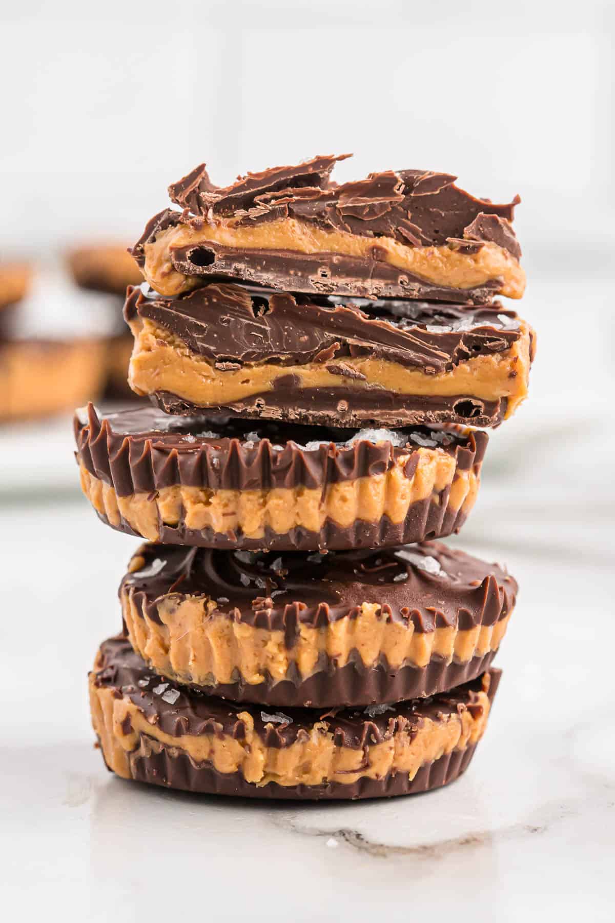 peanut butter cups stacked