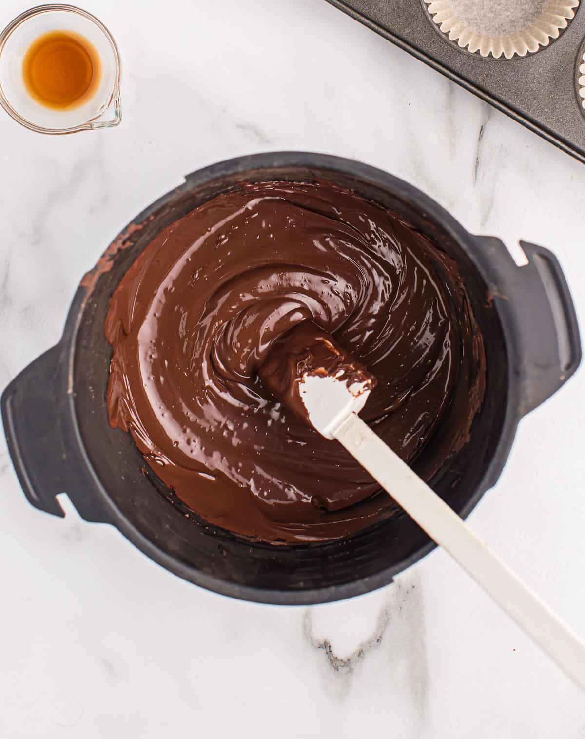 melted chocolate in a bowl