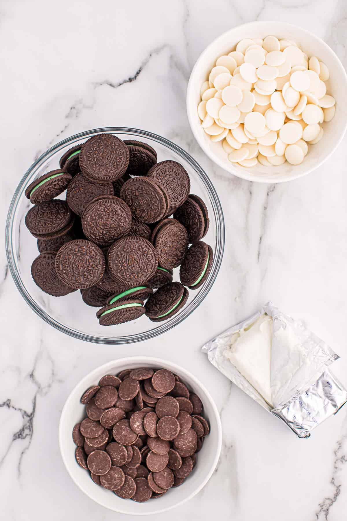 ingredients needed to make mint oreo balls