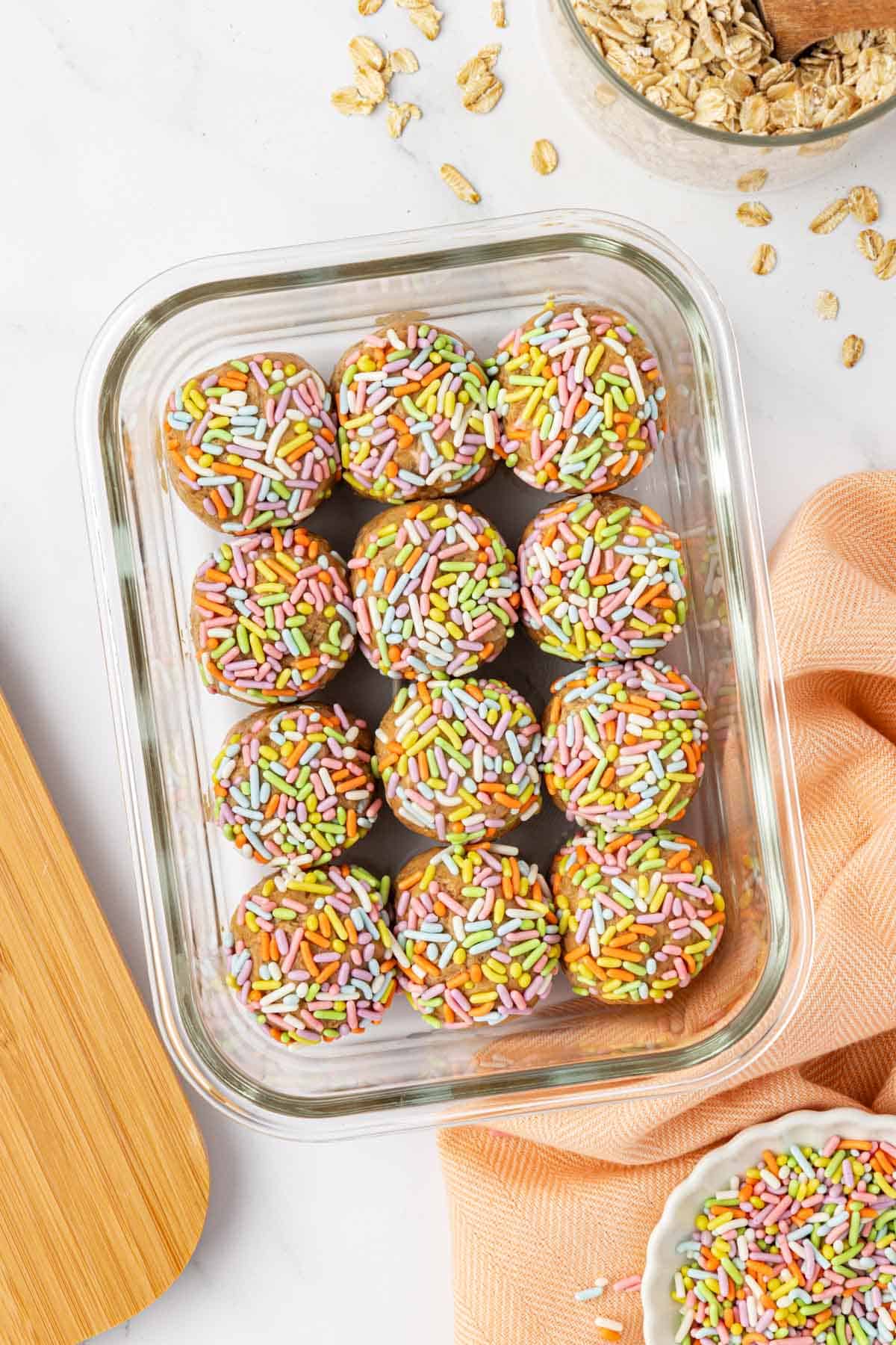birthday cake protein balls