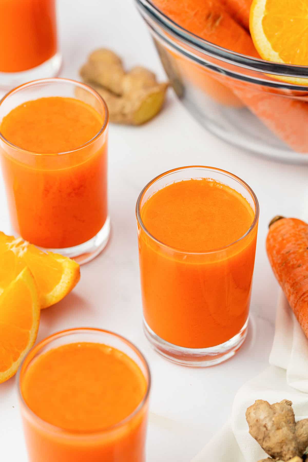 carrot juice in a glass
