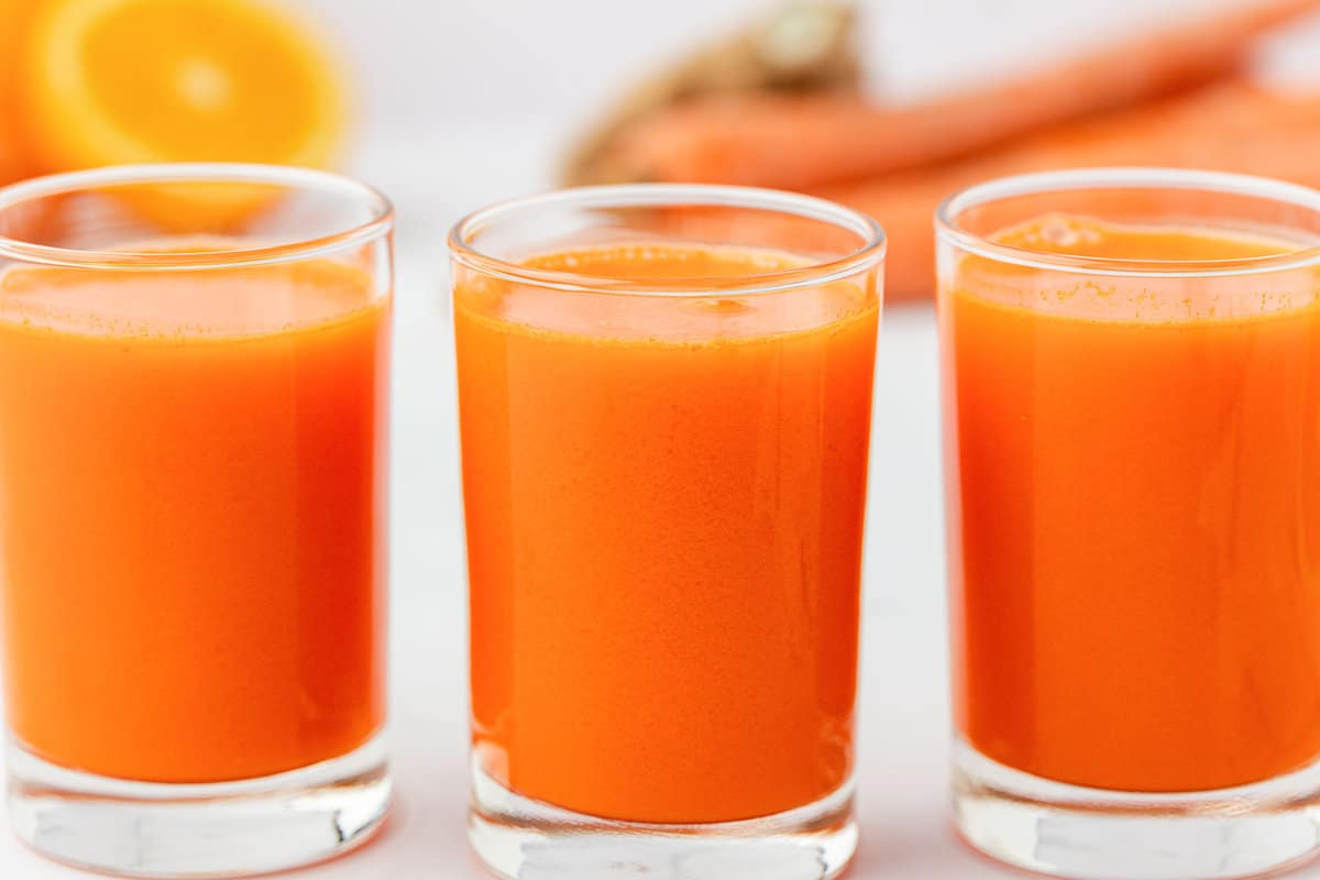 carrot juice in a glass