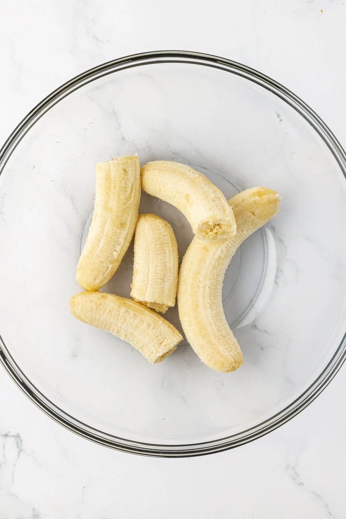 ripe bananas in a mixing bowl