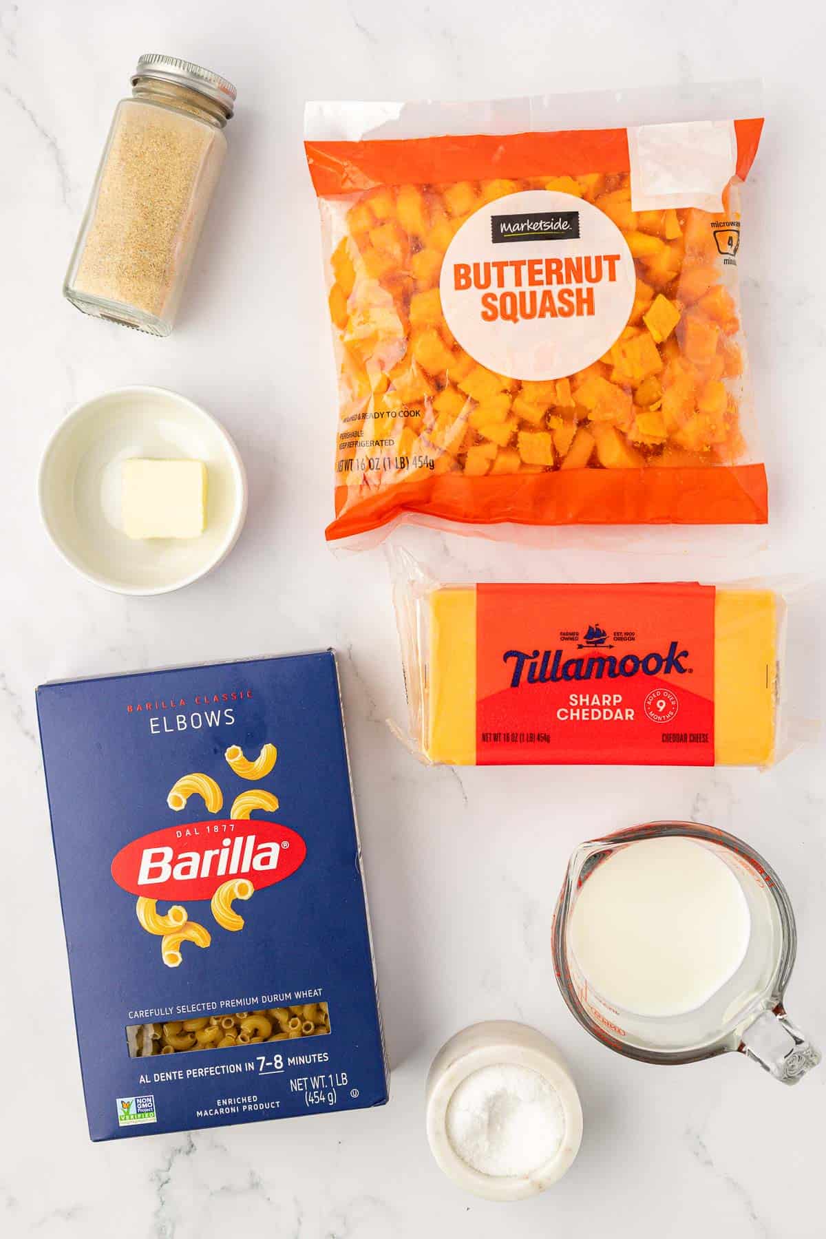 ingredients needed to make butternut squash mac and cheese