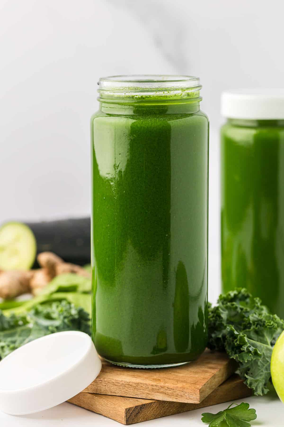 vegetable juice in a storage glass
