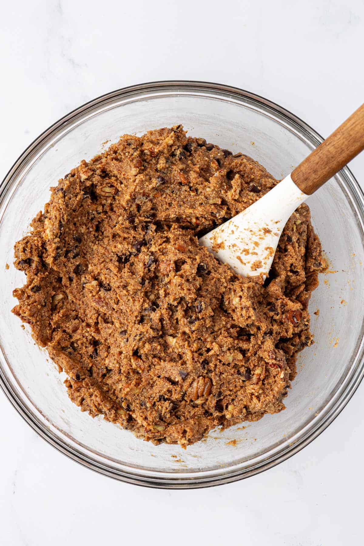 batter mixed together in a mixing bowl