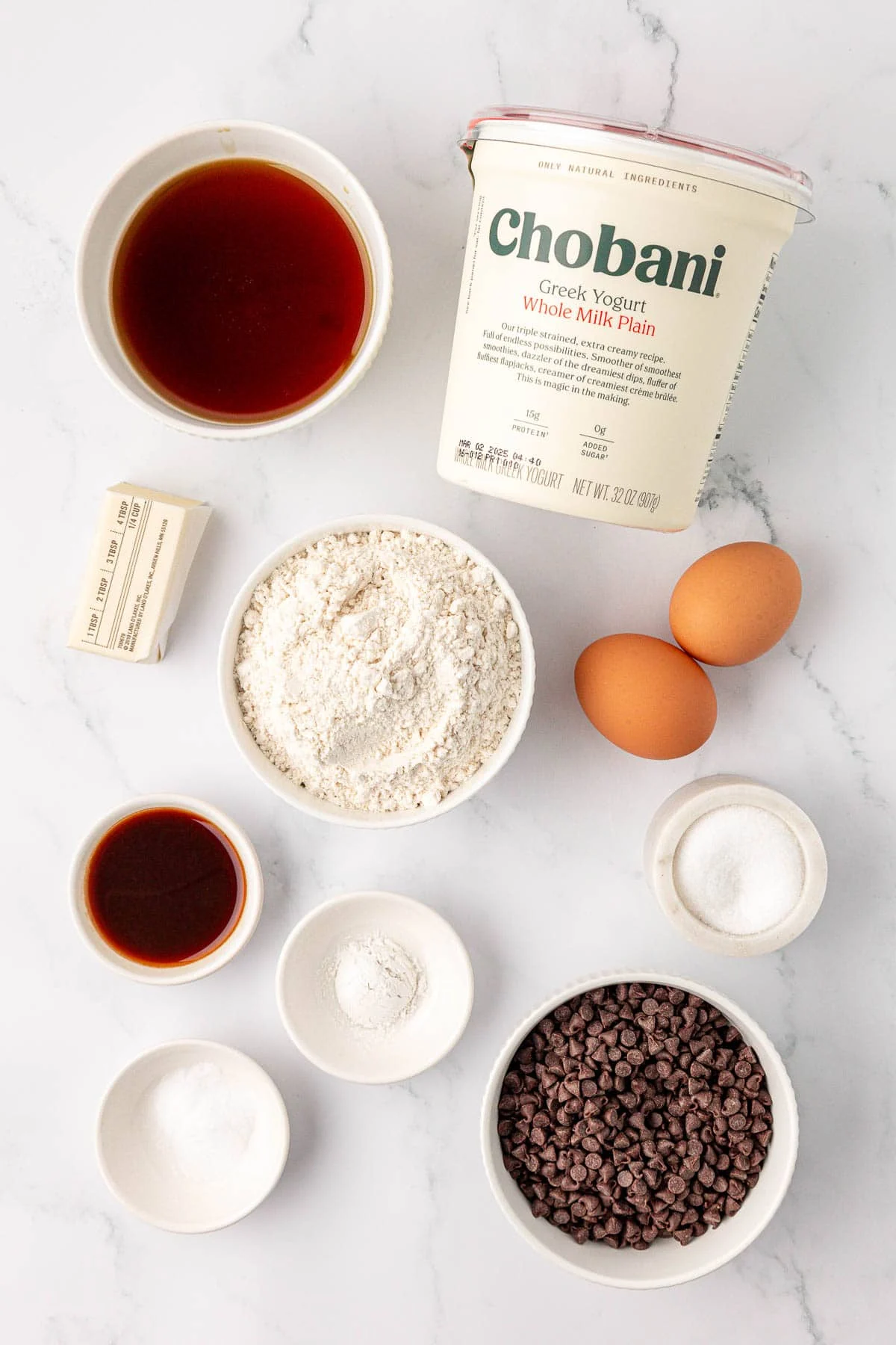 ingredients needed to chocolate chip mini muffins